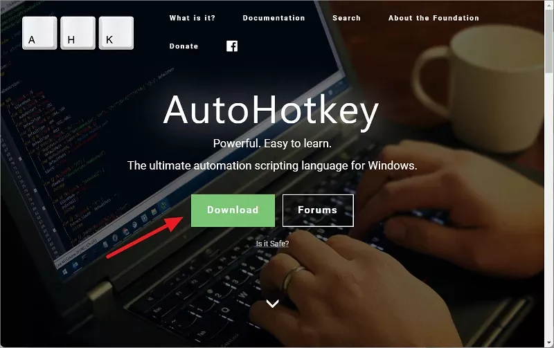 ابتدا باید AutoHotKey را دانلود و بر روی لپ تاپ نصب نمایید.